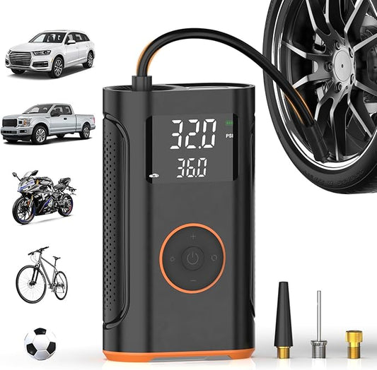 (New Upgrade) ZSX Tire Inflator Portable Air Compressor-160 PSI Air Pump with Memory Function, Electric Bike Pump with Tire Pressure Gauge, Tire Inflator for Car, Gifts for Men Husband Father