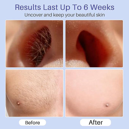 BLITZWAX Brazilian and Bikini Waxing Kit for Men, Hard Wax Warmer for Face, Legs, and Body, At Home Hair Removal Kit, Beginner Friendly, Quick Heating, 30 Nose Wax Sticks