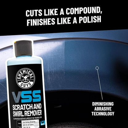 Chemical Guys VSS One-Step Scratch and Swirl Remover - Compound and Polish for Restoring Gloss to Paint, Car Scratch Remover, Works on Cars, Trucks, SUVs, Motorcycles, RVs & More - 16 oz