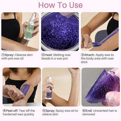 BLITZWAX Brazilian and Bikini Waxing Kit for Women, Hard Wax Warmer for Face, Legs, and Body, At Home Hair Removal Kit, Beginner Friendly, Quick Heating, Frost Reverb Digital Wax Pot