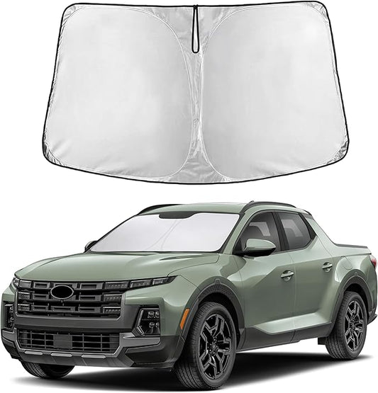 EcoNour Custom Windshield Sun Shade for Hyundai Santa Cruz 2022–2026 | Sport Adventure Pickup Front Window Heat & UV Shield | Foldable Multi-Layer Sun Cover