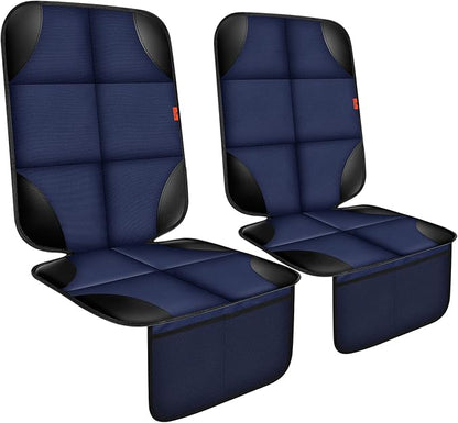 Car Seat Protector 1 Pack Car Seat Cushion Mat Thickest Padding,Waterproof 600D Fabric Car Seat Covers for Non-Slip Backing Mesh Pockets for Baby and Pet (Blue, 2 Pcs)