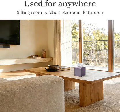 REGELETO Square Tissue Box Cover, Pu Leather Tissue Box Holder with Bottom Belt Modern Stylish Tissue Box Organizer for Bathroom, Bedroom, Hotel, Office Desk 5"X5"X5"