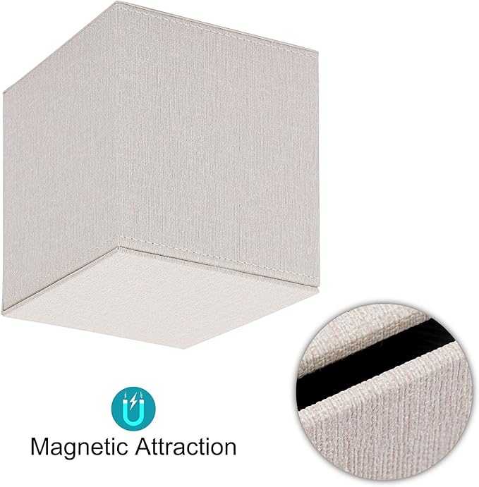 Sumnacon Square Linen Tissue Box Cover - Stylish Cube Tissue Box Holder with Magnetic Bottom, Decorative Tissue Box for Vanity Toilet Tank Dresser Night Stand Table Countertop Office Car, Beige
