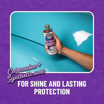 Chemical Guys Extreme Bodywash & Wax Foaming Car Wash Soap - Soap for Foam Cannons, Foam Guns, or Bucket Washes for Cars, Trucks, Motorcycles, RVs, and More, Grape Scent - 128 oz (1 Gallon)