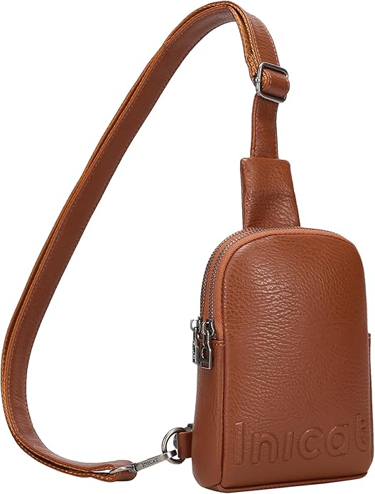 INICAT Travel Small Crossbody Sling Bags Women Cross Body Purses Passport Holder Vegan Leather Fanny Packs Birthday Gifts