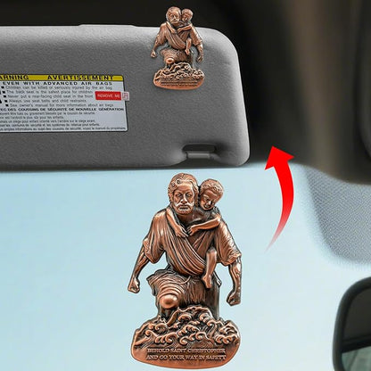 St Christopher Medal for Car, Metal Saint Christopher Visor Clip, Talisman for Safety, Automotive Visor Accessories, Gift for Drivers, Families, Friends