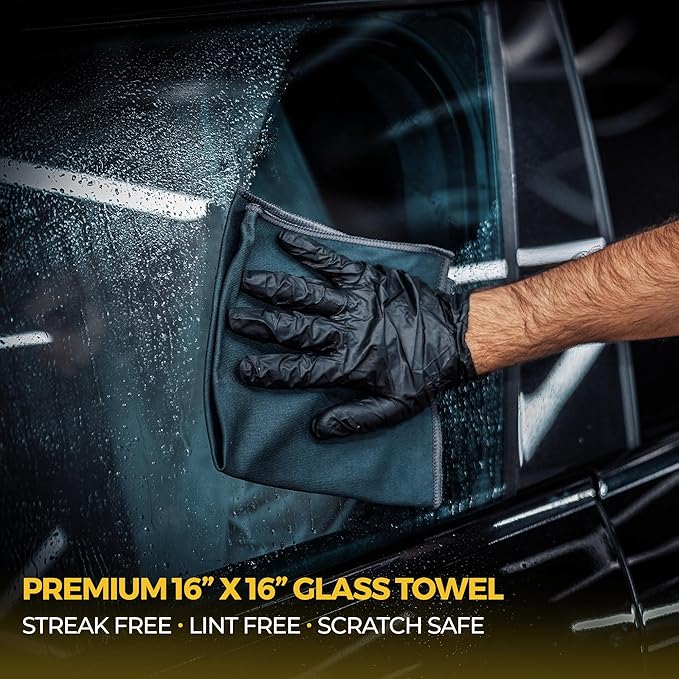 The Giant Giant 24"x36" Car Drying Towel – Ultra Absorbent 1200 GSM Twisted Loop Microfiber, Scratch-Free, Streak-Free, 70/30 Korean Blend – Includes Wash Mitt & Glass Towel for Auto Detailing