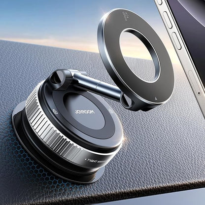 JOYROOM Magsafe Car Mount, Vacuum Car Phone Mount with Strong Magnet, 360° Metal Strut Suction Cup Phone Mount for iPhone 17 Pro Max/16 15 14 13 12 Series& Android Magsafe Case,Silver