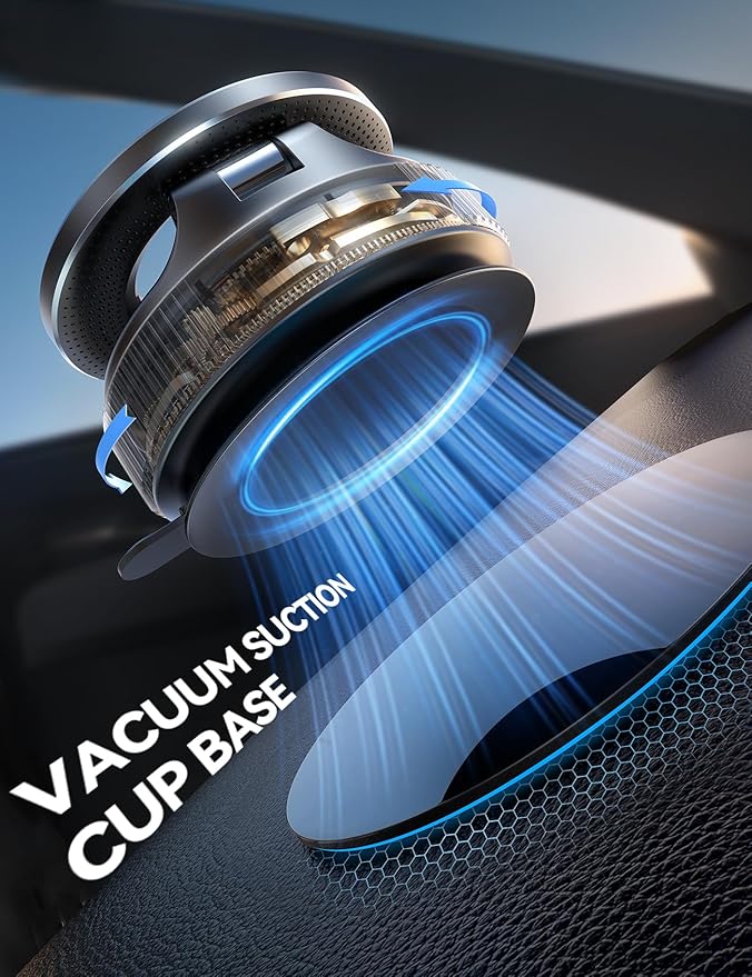 JOYROOM Magsafe Car Mount, Car Mount for iPhone with Strong Magnet, 360° Metal Strut Vacuum Suction Cup Phone Mount for iPhone 17 Air Pro Max/16 15 14 13 12 Series& Android Magsafe Case, Dark Blue