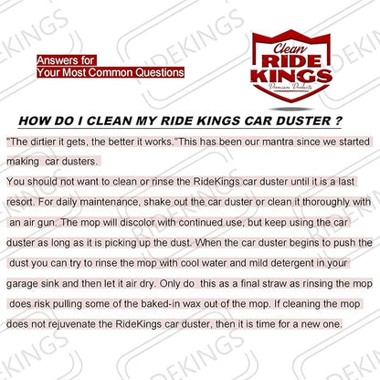 Car Duster Exterior Scratch Free,Car Dust Brush with Extendable Telescoping Handle to Remove Dust Pollen,Duster for Car,Truck,RV and Motorcycle,Large Auto Mop Duster Head, Wax Cotton Hair