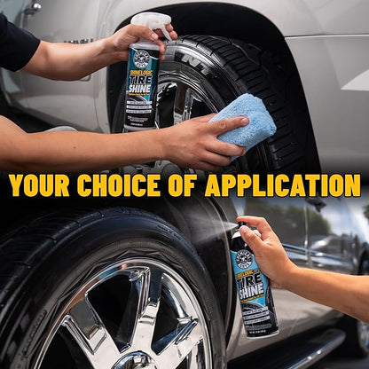 Chemical Guys ShineLogic Tire Shine Safe for Cars, Trucks, Motorcycles, RVs & More, Includes Microfiber Towel Kit, 15 fl oz, 2 Pack