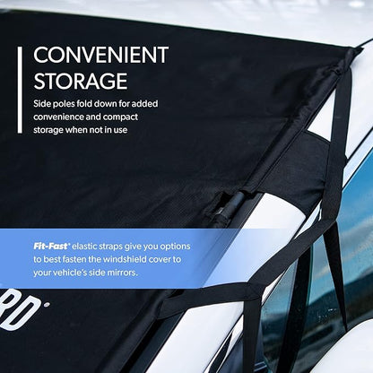 FrostGuard Vortex | Full-Coverage Car Windshield Cover for Ice and Snow, Standard Size (Puppy Paws) - Wiper Blade + Side Mirror Covers - Fit-Fast Straps, Security Panels + Storage Pouch - 59x41 Inches