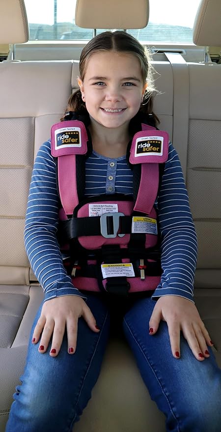 RideSafer - Small Pink, Lightweight, Compact, Portable Car Seat - Perfect for Travel and Everyday Child Safety
