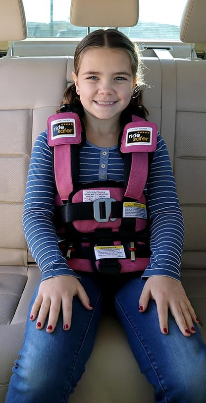 RideSafer - Small Pink, Lightweight, Compact, Portable Car Seat - Perfect for Travel and Everyday Child Safety