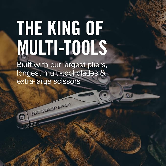 LEATHERMAN, Surge, 21-in-1 Heavy-Duty Multi-tool for Work, Home, Garden, DIY & Auto, Stainless Steel