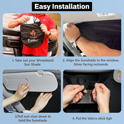 EcoNour Custom Windshield Sun Shade for Acura MDX 2014–2020 | Luxury SUV Front Window Heat & UV Shield | Foldable Multi-Layer Sun Cover