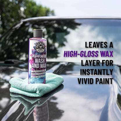 Chemical Guys Extreme Bodywash & Wax Foaming Car Wash Soap - Soap for Foam Cannons, Foam Guns, or Bucket Washes for Cars, Trucks, Motorcycles, RVs, and More, Grape Scent - 128 oz (1 Gallon)