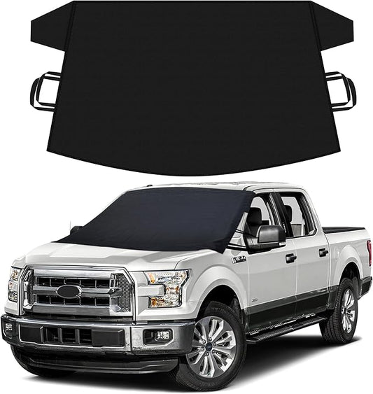 Truck Windshield Cover for Ice and Snow, SUV Snow Cover, Frost Cover Gives Protection from Snow and Ice, Car Cover for Snow, Winter Car Accessories | XX-Large (75" x 43")