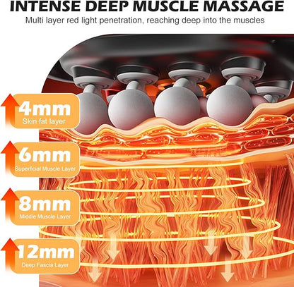 PakaLife 16-Drive 8-Head Massage Gun Set，Professional Massage Gun Deep Tissue with Cupping Kit for Massage Therapy, Back Massager for Pain Relief Deep Tissue, Portable Muscle Massager Gun (Black)