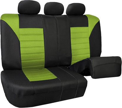 FH Group Automotive Car Seat Covers Rear Set Premium 3D Air Mesh Seat Covers, Airbag Compatible and Split Bench Cover Universal Fit Interior Accessories for Cars Trucks and SUVs - Green