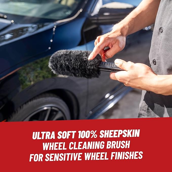 Chemical Guys Gerbil Wheel and Rim Cleaning Brush - Soft Natural Bristle Detailing Tool for Tires, Exhausts & Delicate Surfaces - Wheel Cleaner Brush to Safely Clean Brake Dust, Grime and Dirt, 1 Pack