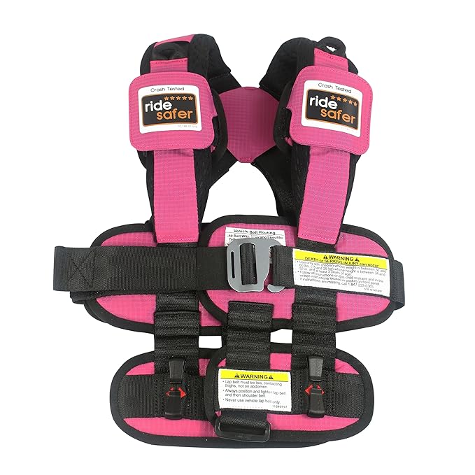 RideSafer - Small Pink, Lightweight, Compact, Portable Car Seat - Perfect for Travel and Everyday Child Safety