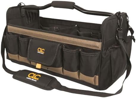 Custom Leathercraft WORK GEAR 1579 20 Inch, Open Top, Soft Sided Tool Box, 27 Pockets by CustomLeatherCraft