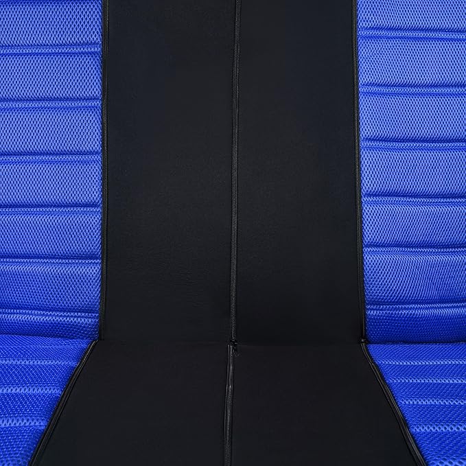 FH Group Automotive Car Seat Covers Rear Set Premium 3D Air Mesh Seat Covers, Airbag Compatible and Split Bench Cover Universal Fit Interior Accessories for Cars Trucks and SUVs - Blue