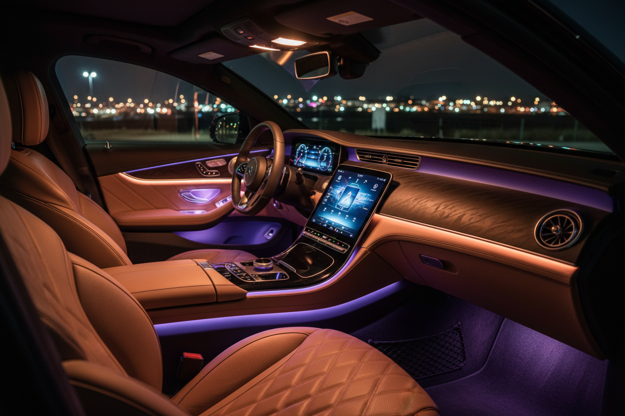 Ambient LED Lighting – Moray Glow

Transform your car’s interior with Moray Glow LED Lighting. Subtle, customizable lighting creates a warm and inviting atmosphere, perfect for night drives or long trips. Easy to install under seats or along door panels, these lights enhance your vehicle’s interior with a sophisticated, modern vibe. (make it real phtoo)