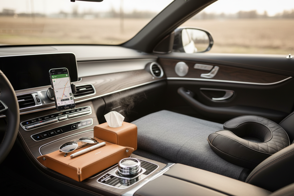 At DriveStyle, we believe that your car deserves more than just functionality—it deserves style, comfort, and thoughtful details. Founded with a passion for design and practicality, DriveStyle offers high-quality car accessories that enhance every drive, making it safer, more organized, and effortlessly elegant. (make it real photo)