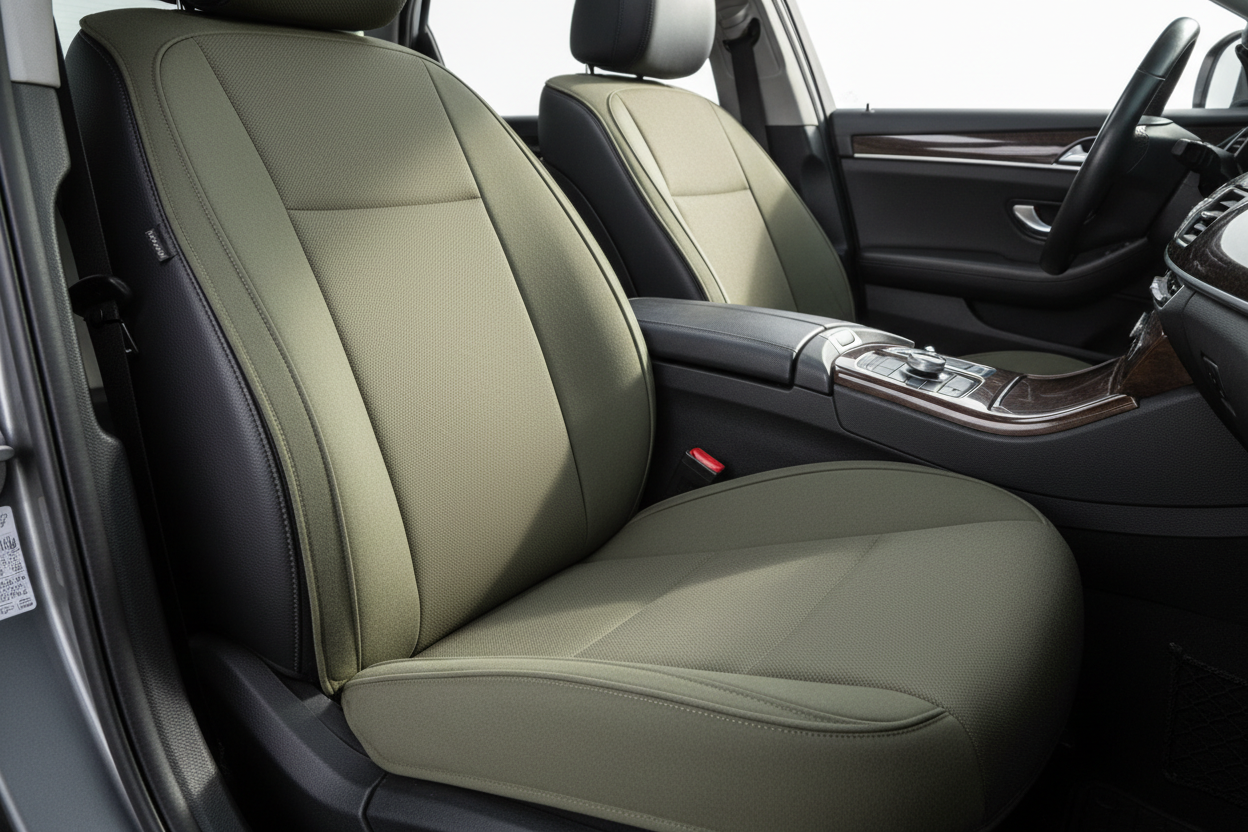 Luxe Seat Cover – Olive Khaki Edition

Upgrade your car’s interior with the Luxe Seat Cover. Made from premium, soft-touch materials, it offers comfort, durability, and effortless elegance. The subtle Olive Khaki tone complements a variety of interiors, protecting your seats while adding a refined touch to every drive. Easy to install and clean, it’s the perfect blend of style and function. (MAKE IT REAL PHTOO)